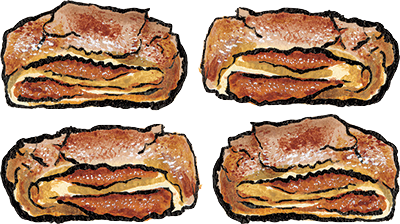 apricot rugelach illustration