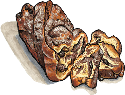 Chocolate Raisin Babka illustration