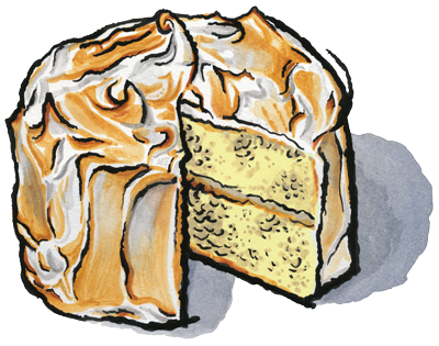 Lemon sponge cake illustration