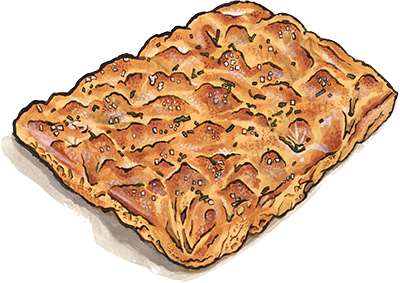 Rosemary and Sea Salt Focaccia illustration