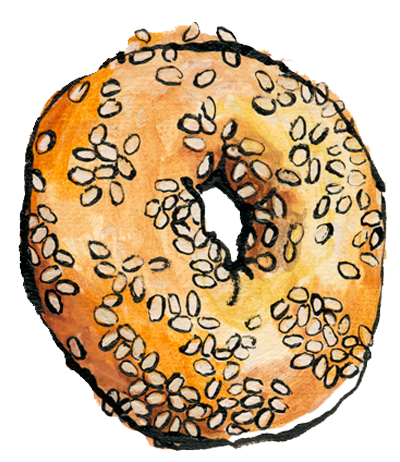 Sesame Street Bagel Illustration