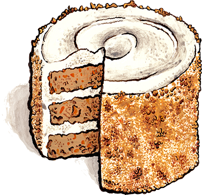 24 carrot cake illustration