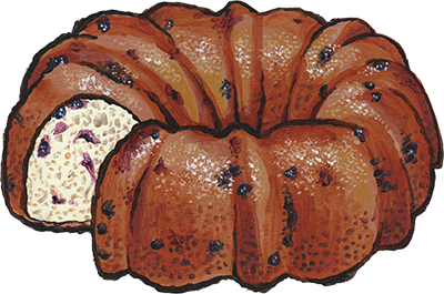 jumbleberry coffee cake illustration