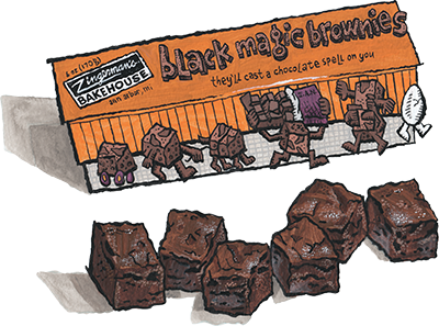 Black Magic Brownie Bite Box illustration