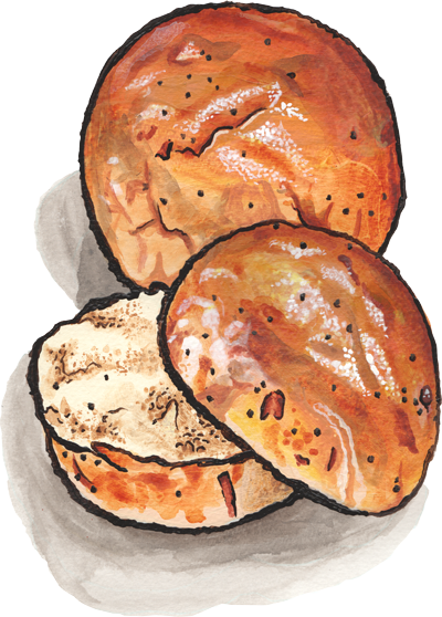 Jersey onion roll illustration